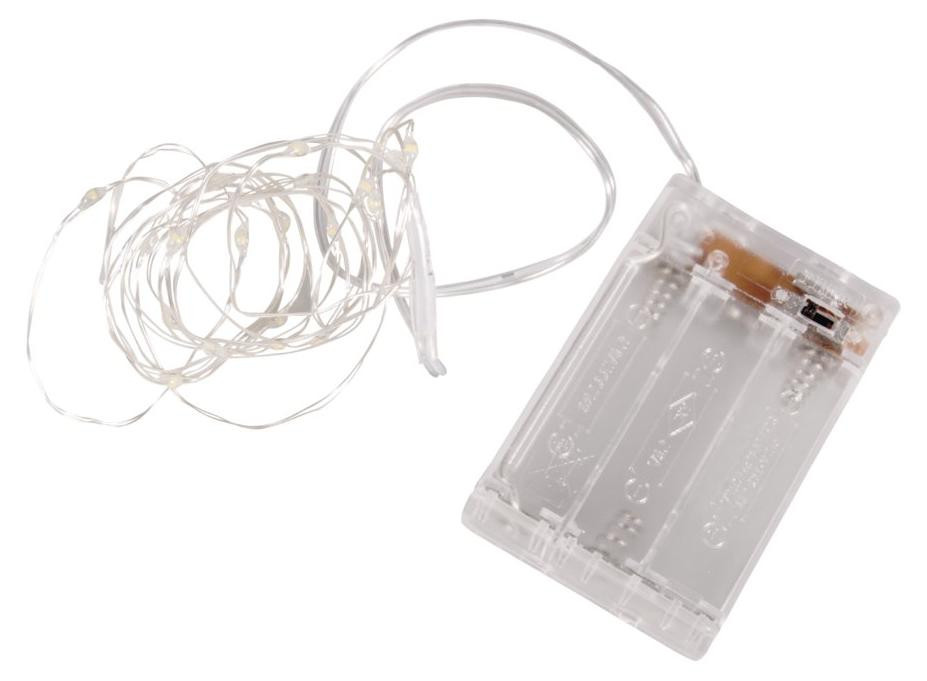 Rayher mini-LED-lichtketting met draad en timer, warm geel licht, 220 cm, 20 stuks