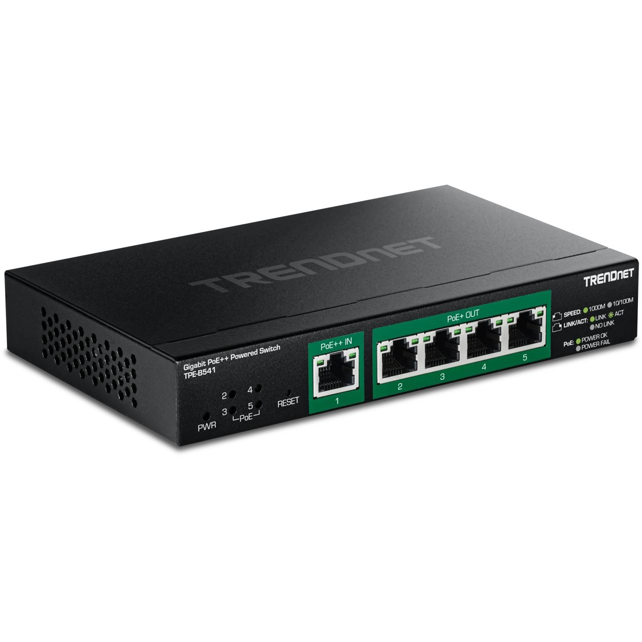 TrendNet 5-Port Gigabit PoE++ Powered Managed Switch PoE PT