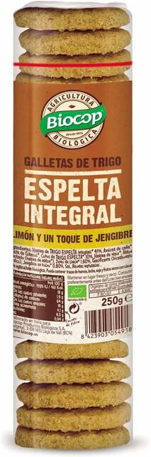 Biocop Bolachas De Espelta Integral, Limão E Gengibre 250g