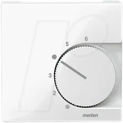 EL SM 534719 - System M, Zentralplatte, Temperaturregler, polarweiß, glänzend