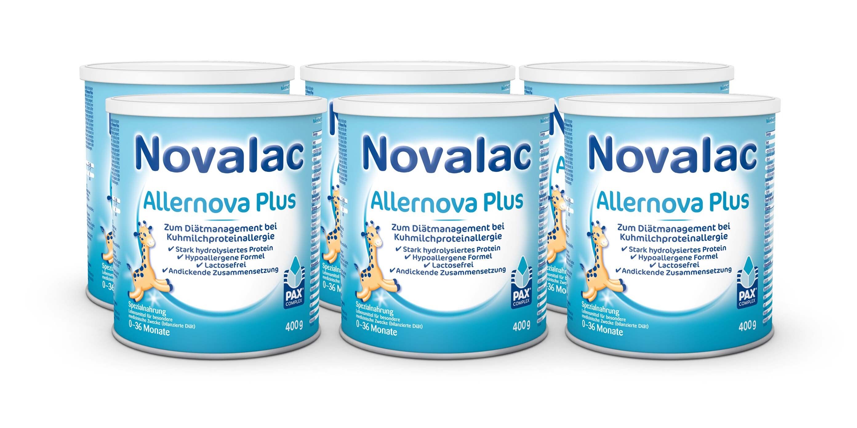 Novalac Allernova Plus Spezialnahrung 0-36 Mon.Plv 6x400 g Pulver