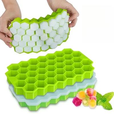USA Free Shipping Shop Honeycomb Silicone Ice Cube Tray 37 Grid Hexagon Ice Mold For Drinks, Cocktails & Whiskey random 1pc