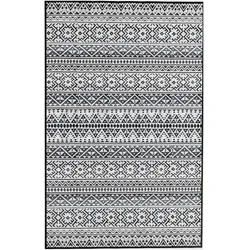 EVOCAMP Outdoor Teppich 250x300 cm, Kunststoffteppich, wetterfest für Terrasse, grau-weiß