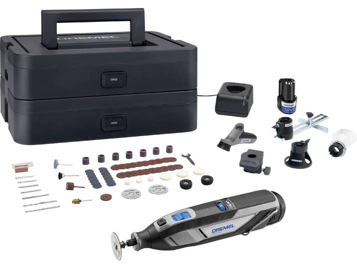 Outil multifonction sans fil 12V 8240 - DREMEL avec 2 bateries 2Ah - chargeur - accessoires - coffret -F0138240JP