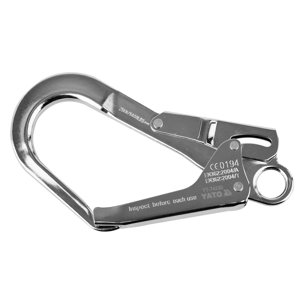 Yato Karabinerhaken für Sicherheitsgurt, Stahlblech, 54 mm (YT-74230)