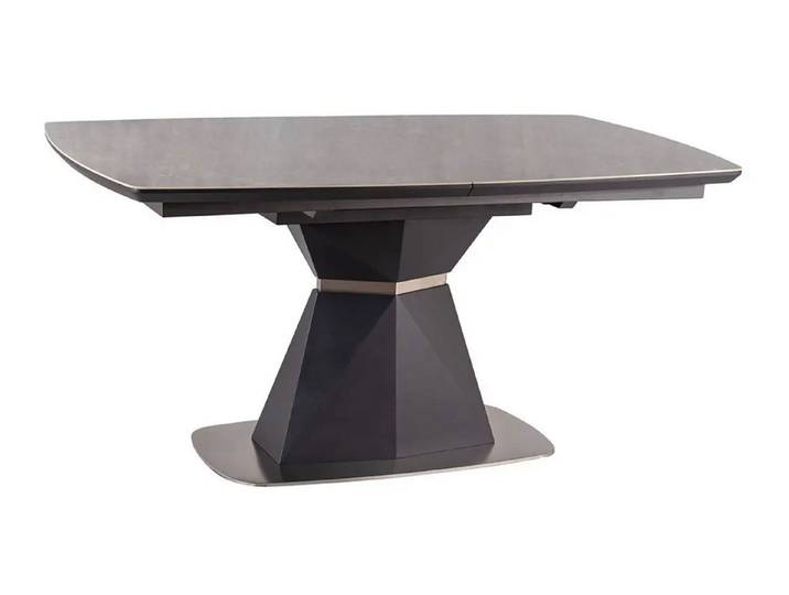 Feldmann-Wohnen Esstisch Cortez Ceramic (rechteckige Keramik-Tischplatte, Keramik / MDF, moderner, rechteckiger Esstisch in einer harmonischen Farbkombination), 160-210x90cm grau Marmor anthrazit ausziehbar