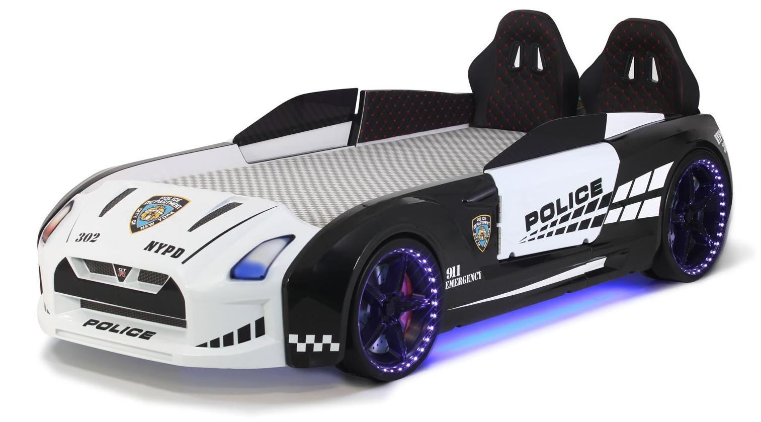 Autobett GT-V Police mit Sound Sirene und Bluetooth