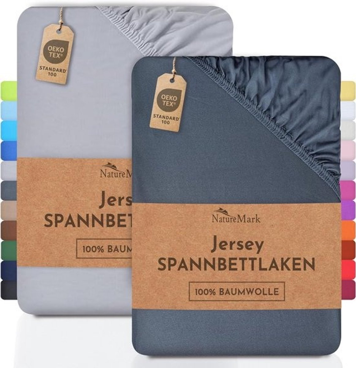 2-pack Jersey hoeslakens van 100% katoen