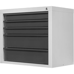ADB Schubladenschrank 24785, aus Metall, 5 Schübe, anthrazit / lichtgrau (B/H/T) 70x60x44cm