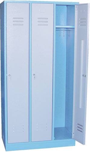 Aerotec Garderobenschrank 20142026 Spint III (B x H x T) 89 x 180 x 50cm Metall (pulverbeschichtet) Blau (RAL 5015), Grau