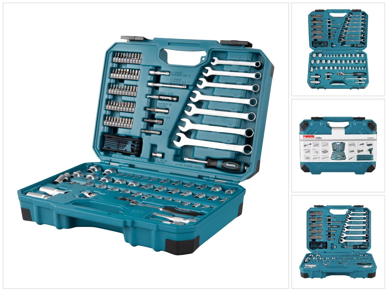 Makita E-06616 Gereedschapset, 120-delig, in koffer
