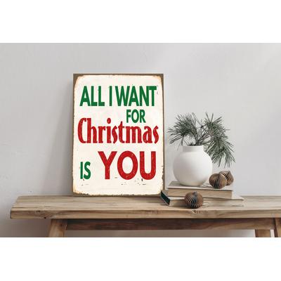 Alu-Dibond-Druck QUEENCE "Christmas", rot (farbe bild(er): rot), B:20cm H:30cm T:0,2cm, Alu Dibond, Bilder, Spruch, Weihnachten, Schild