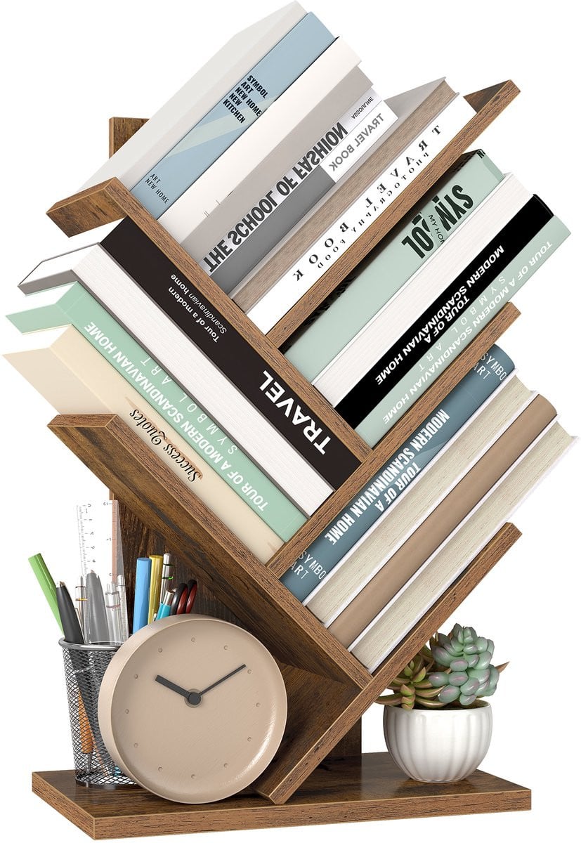 VASAGLE Boekenkast Ladder met 5 Niveaus - Staand Rek voor Woonkamer, Slaapkamer of Kantoor