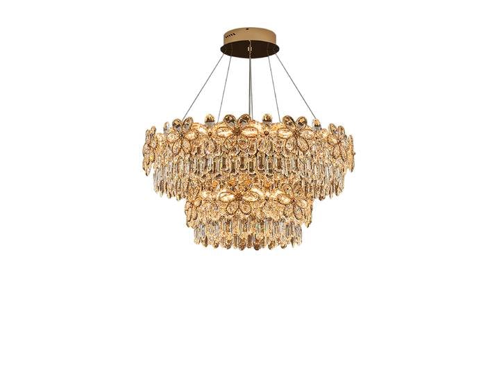 K9 Cristal fleur lustre lumières Led décoration salon Table à manger lampe suspendue pour plafond Lampen or Cristal Lampara