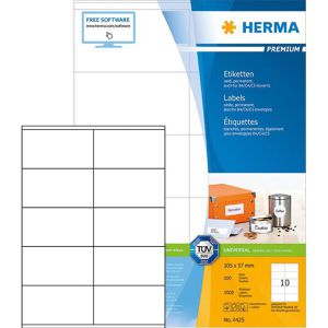 Herma Premium 4425 Etiketten weiß 105x57 permanent, 1000 Stück