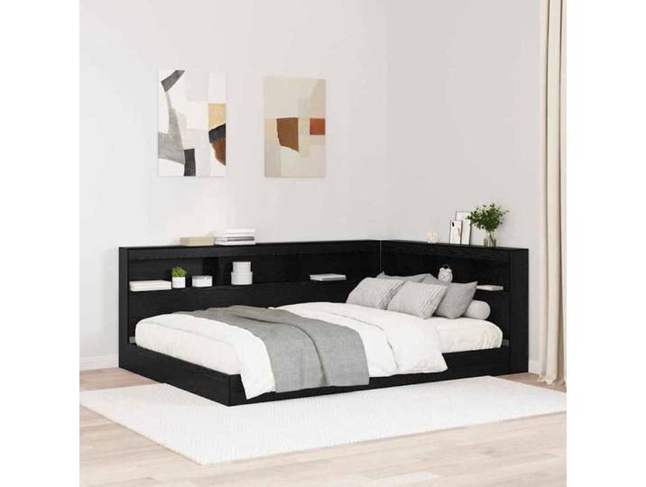 (ON SALE)Armoire Tête de Lit - Tête de lit de rangement Chêne noir 160 cm Bois d'ingénierie - 217.5x177.5x76.5 cm EU558256