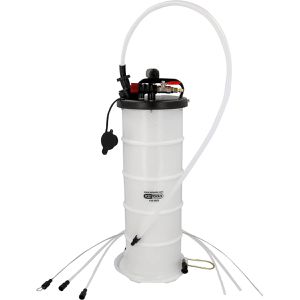 KS-Tools Ölabsaugpumpe 160.0865, manuell & pneumatisch, für Motor- & Getriebeöl, mit 1,5 m Schlauch & 6,5 l Behälter