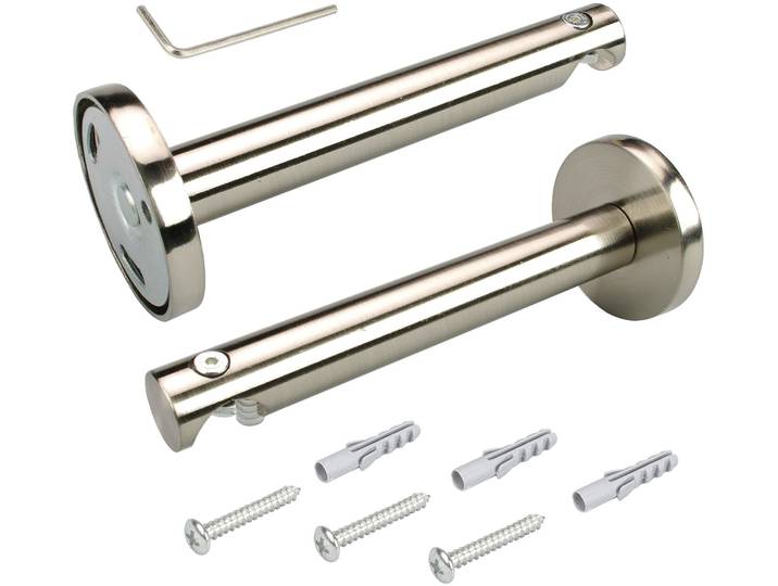 Träger LIEDECO, silber (edelstahlfarben), Gardinenstangenhalterungen, Träger, bis 12 cm