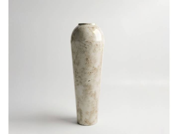 Vase Tavera B27 x T27 x H82 cm Metall Alabaster Gold Handgemacht, Wohnaccessoires