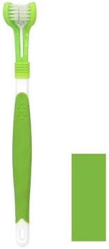 Inspire Select 3 Sided Pet Toothbrush Dog & Cat Dental Cleaning Toothbrush For Plaque, Tartar & Bad Breath Removal grass Green