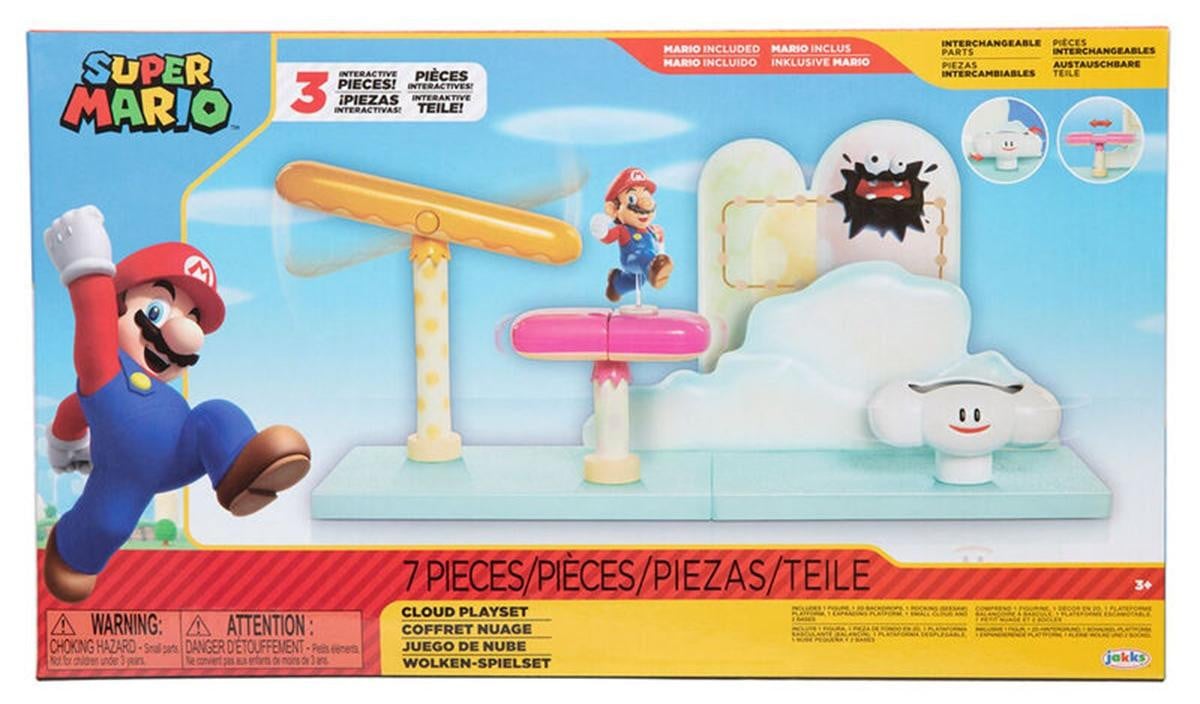 Jakks Pacific Nintendo Super Mario Cloud World speelset, 6,5 cm
