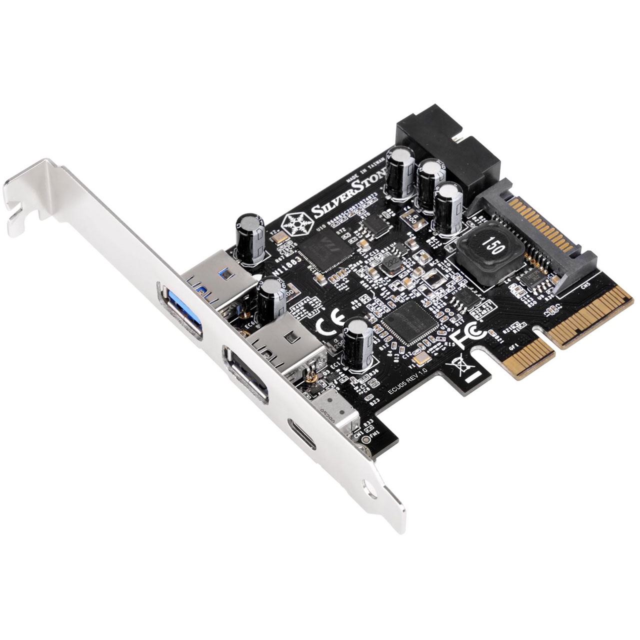 Silverstone SST-ECU05, 1x USB3.1 Typ-C + 2x USB3.0 + 2x intern USB3.0 - PCIe