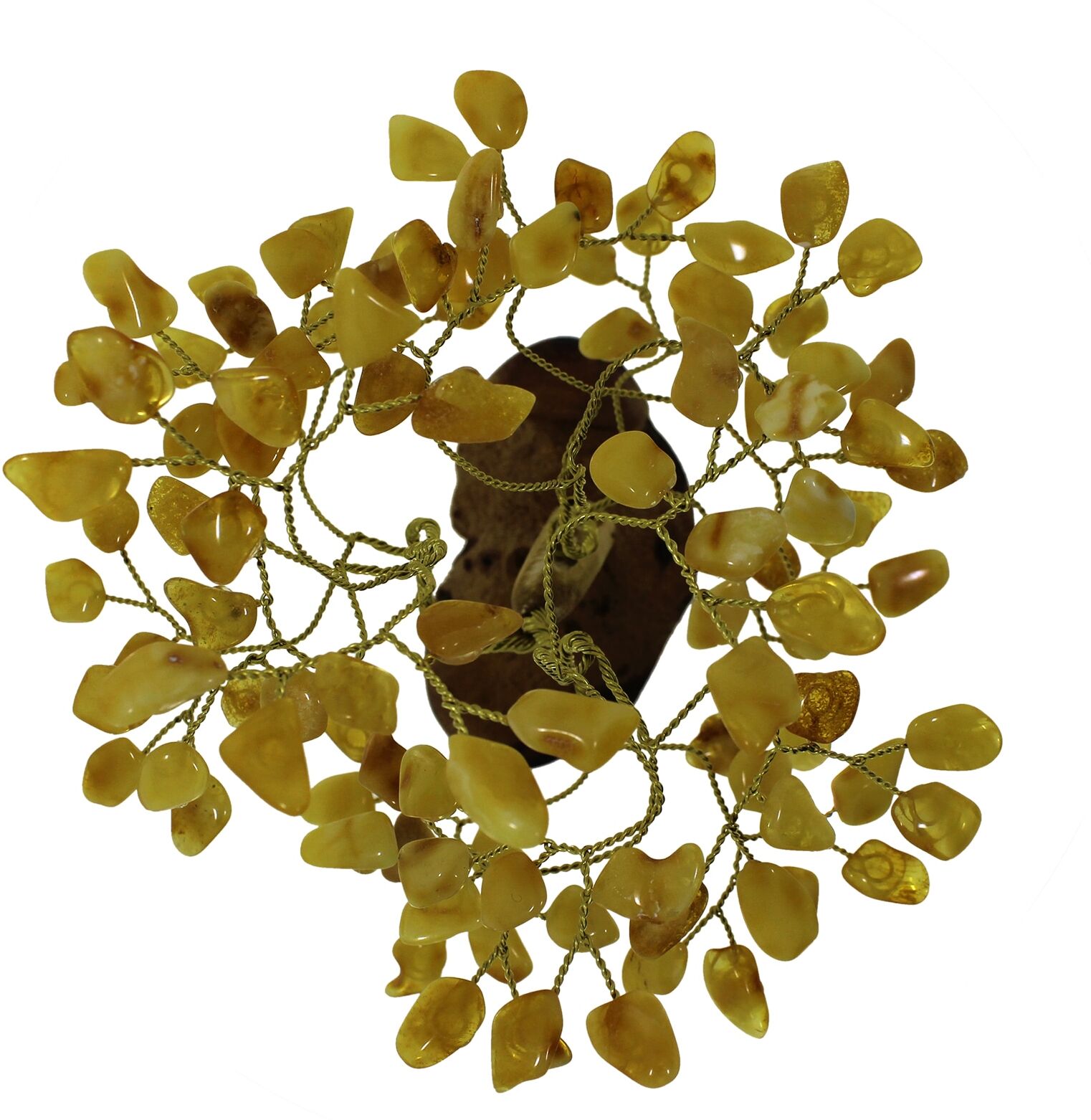 Dekobaum OSTSEE-SCHMUCK "- 13 cm, 108 Bernsteine - Bernstein -" Gr. 13, gelb, Blacklist, Dekofiguren, Dekobaum