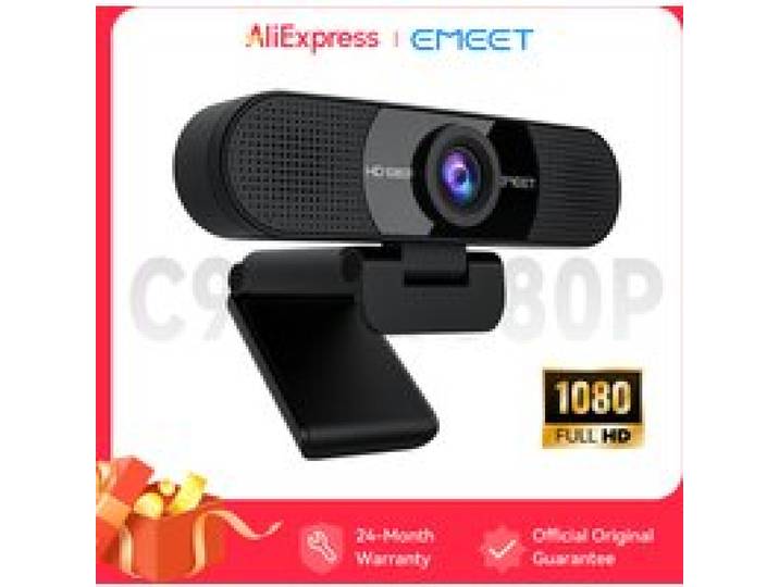 EMEET C960 1080P webcam met 2 microfoons, 90 ° FOV, vaste focus, plug&play computercamera voor Zoom/Teams/Facetime/Google Meet/Switch