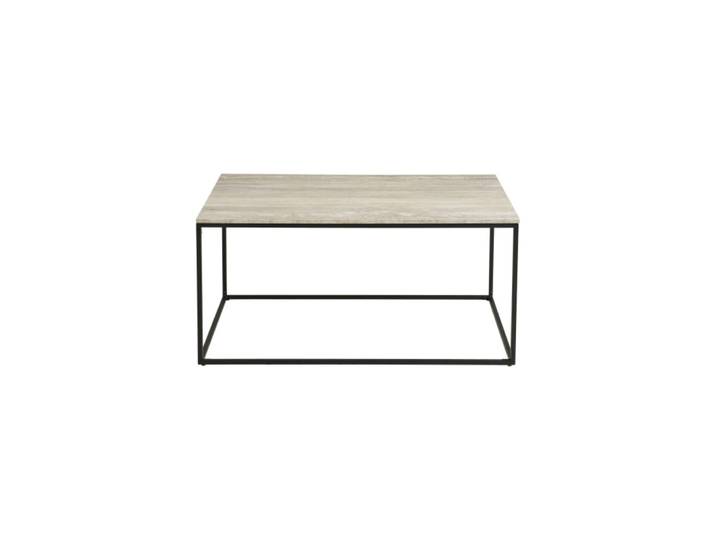 Table basse décor travertin et métal 90x60 cm