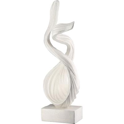 Skulptur CASABLANCA BY GILDE "Skulptur Abstrakt Liposo", weiß (creme), B:15cm H:46,5cm T:15cm, Kunstharz, Dekofiguren
