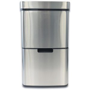 Casa-Pura Mülleimer Dirk, silber, aus Edelstahl, 62 Liter