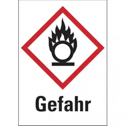 König Werbeanlagen Dreifke® Gefahrstoffetiketten - Flamme über einem Kreis (GHS0 - 20x29 mm Folie selbstklebend