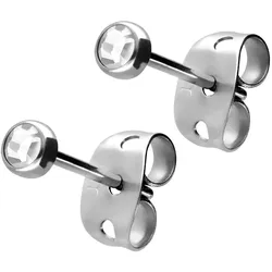 Titan Ohrstecker FLACHER KRISTALL