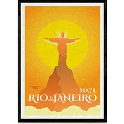 POSTER Rio De Janeiro Cristo Redentor A4 Rahmenlos