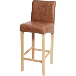 Barhocker MCW-C33, Barstuhl Tresenhocker, Holz MVG-zertifiziert ~ Wildlederimitat, helle Beine, Stoff/Textil