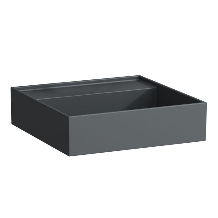 LAUFEN Kartell Handwaschbecken H8153317581121 46x46cm, ohne Überlauf, ohne Hahnloch, graphit matt