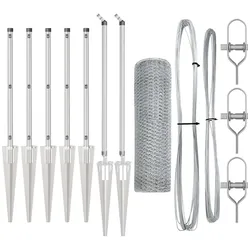 vidaXL Zaunpfosten Silber 10 x 0,6 m (13 mm Maschen) Stahl