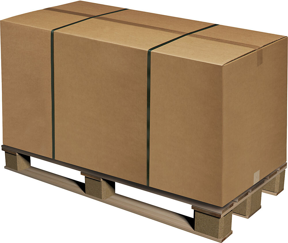 Palettencontainer, braun, Innenmaße 785 x 580 x 580 mm, 2-wellig, Palette mit VE 130 Stk ratioform