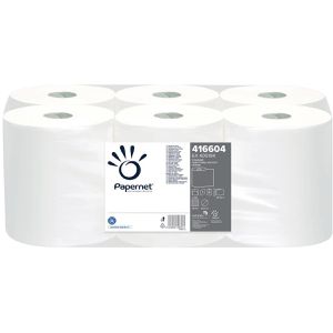 Papernet Handtuchrollen 416604 Autocut, 1-lagig, weiß, Recyclingpapier, 20cm x 185m, 6 Rollen