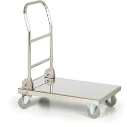 Edelstahlwagen mit klappbarem Griff, 720 x 410 mm