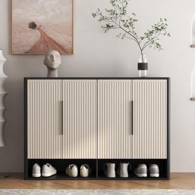 Telepassa "51.2""L Shoe Storage Organizer Cabinet with Adjustable Shelves"