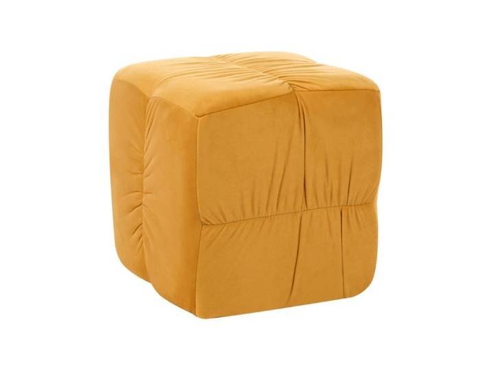 Pouf TURLEY Velours Moutarde