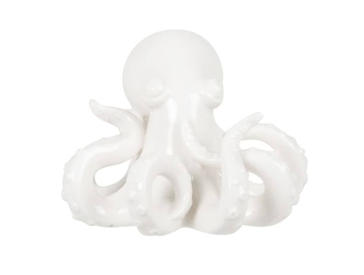 Oktopus-Statuette aus weißem Porzellan, H9cm
