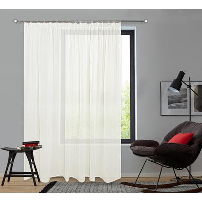 Gardine OTTO HOME "Gardine Dolly, Kräuselband, transparent" Gr. 8, weiß (beige), B:450cm H:225cm, Polyester, Gardinen, Gardine, Bestseller, Store, extra Breite ab 3 Meter