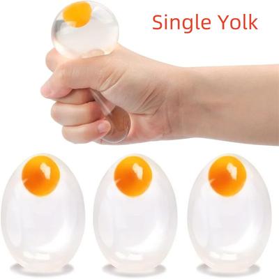 DynamicDeals Egg Yolk Splat Ball Sensory Toy For Kids And Adults Stress Relief Squishy Fidget Ball 1pc Single Yolk