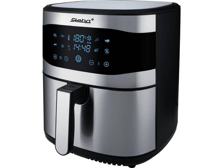 Steba Heißluftfritteuse, 1800 W, 8L, mit Touchscreen, 8 Programme, Timer, Edelstahl, schwarz