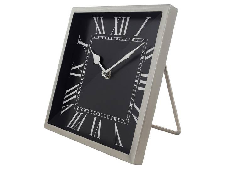 Kayoom Tischuhr, Schwarz, Silberfarben, Metall, 3 cm, Dekoration, Uhren, Tischuhren
