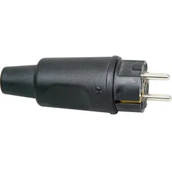 Kopp 179016059 Schutzkontakt-Vollgummistecker, schwere Ausführung, bruchfest, schlagfest, mit 2 Stecksystemen, für Kabelquerschnitt bis 3x2,5mm2  - 10 Stück