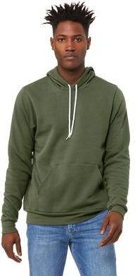 Bella + Canvas 3719 Sponge Fleece Hoodie in Military Green size 3XL B3719, BC3719