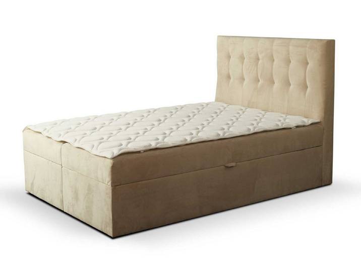 JVmoebel Boxspringbett Polsterbett in elegantem Design mit Holz- und Textilmaterialien (1-St)